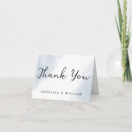 BODA DE PLAYA GRACIAS TARJETA DUSTY AZUL WATERCOLO