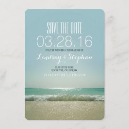 Boda de playa moderna salva las tarjetas de cita
