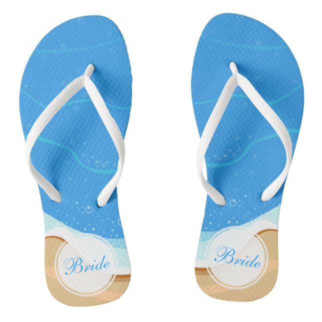 Boda de playa personalizada para novias | Chanclas (Plantilla)