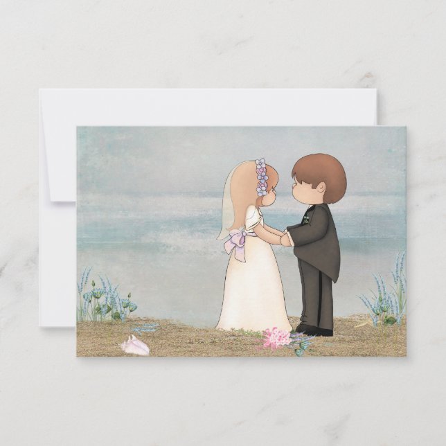 Boda de playa RSVP (Anverso)