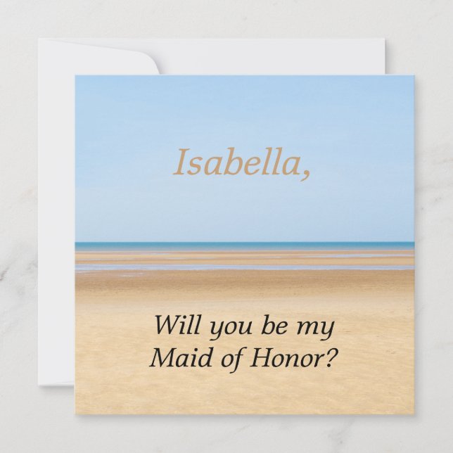 Boda De Playa Serás Mi Tarjeta De Honor De La Muje (Anverso)