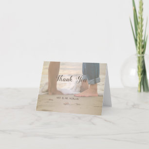 Boda de playa, Tarjeta de agradecimiento a los pie