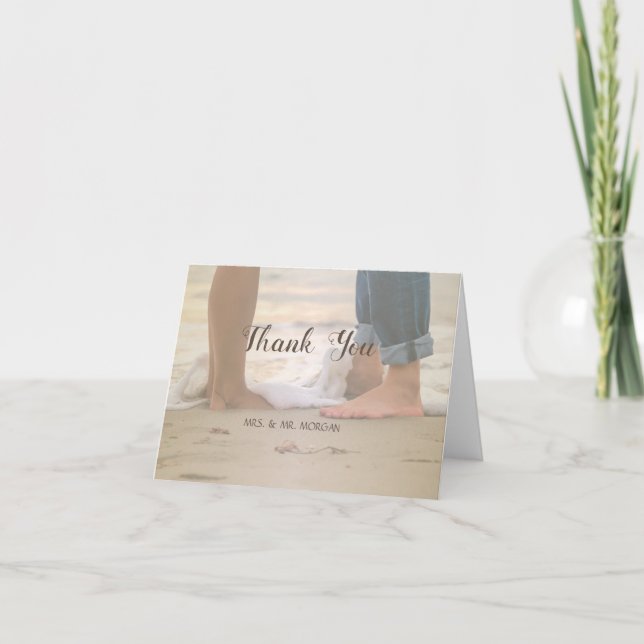 Boda de playa, Tarjeta de agradecimiento a los pie (Anverso)