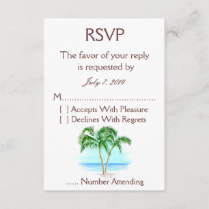 Boda De Playa Y Palmeras RSVP