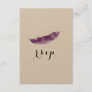 Boda de plumas color de agua morado RSVP