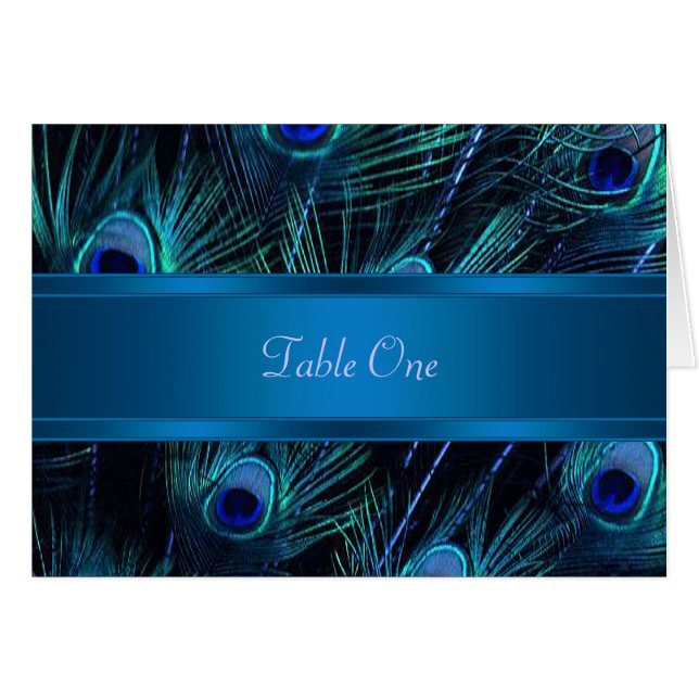 Boda de plumas de pavo real morado azul (Anverso (Horizontal))