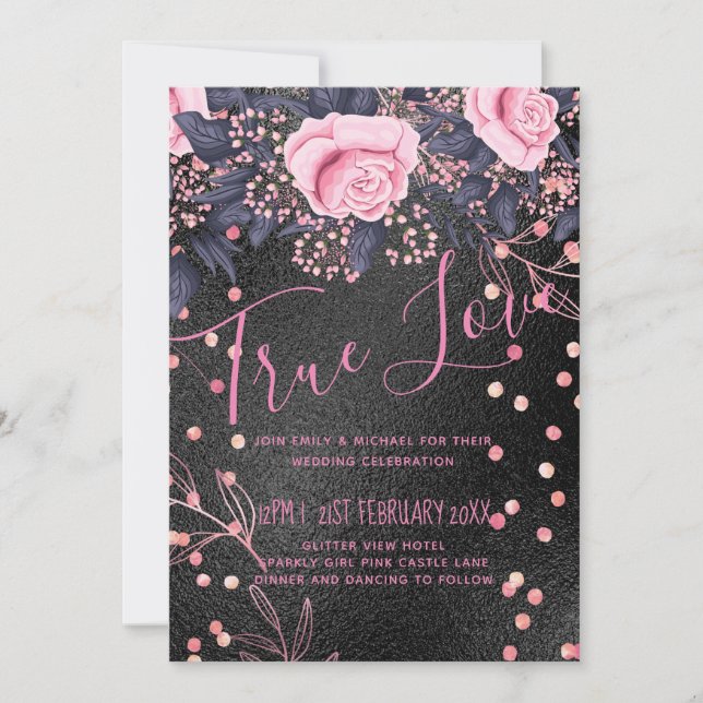 Boda de presupuesto Aspecto metálico Rosegold Flor (Anverso)