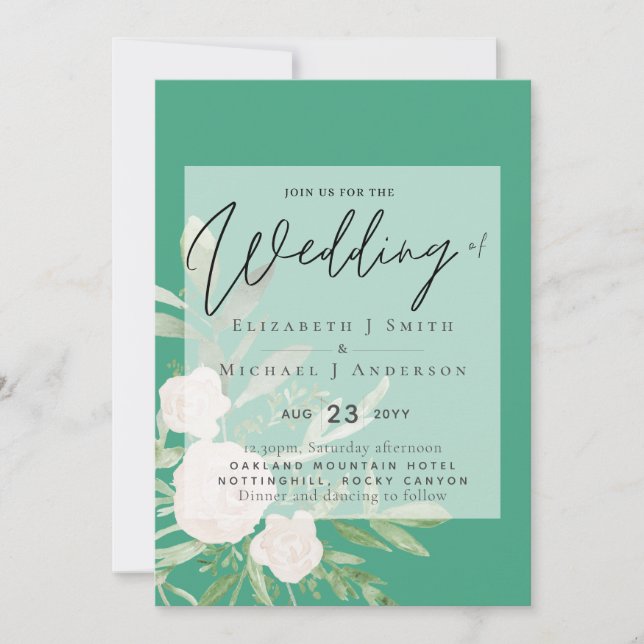 boda de presupuesto de 5 x 7 de escritura blanca s (Anverso)