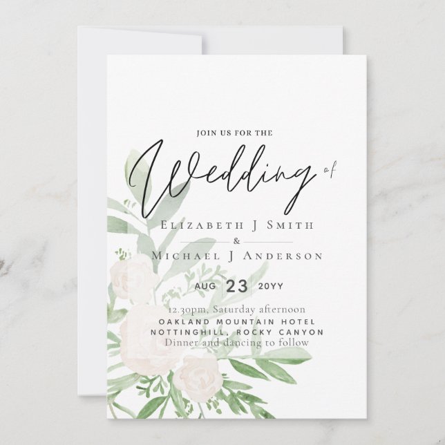 boda de presupuesto de 5 x 7 de escritura blanca s (Anverso)