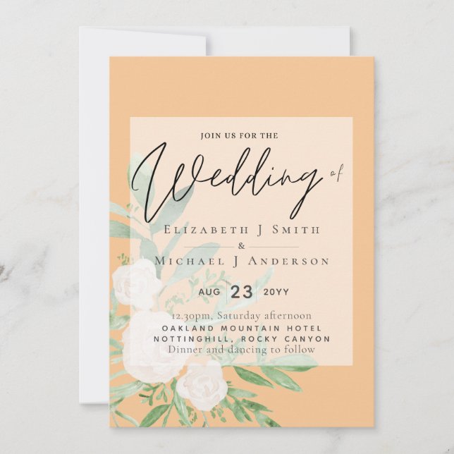 boda de presupuesto de 5 x 7 de escritura blanca s (Anverso)