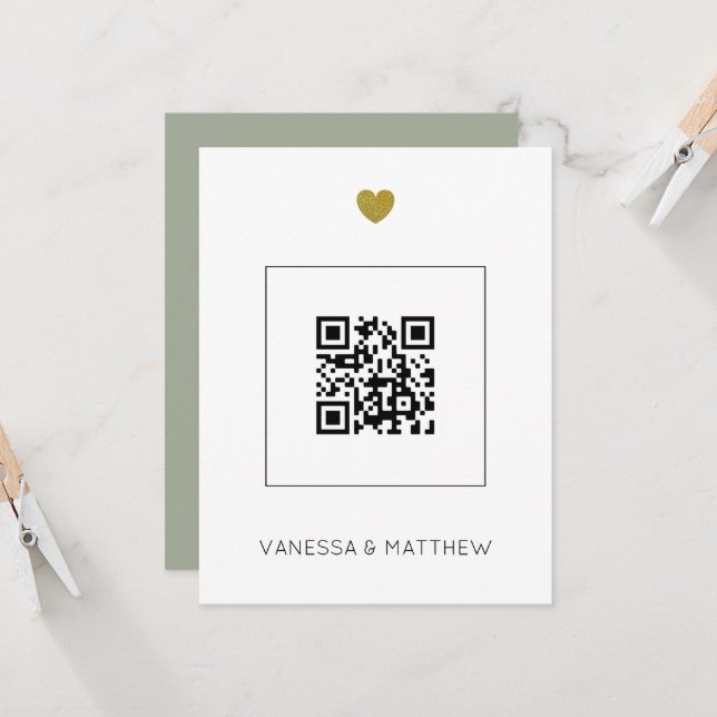 Boda de presupuesto de código QR moderno todo en u (Anverso/Reverso In Situ)