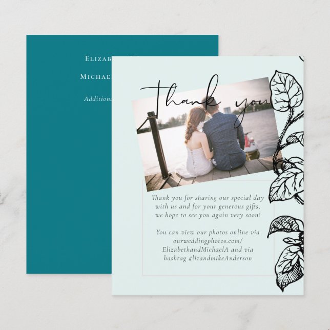 Boda de presupuesto de hojas de jardín botánico (Anverso / Reverso)