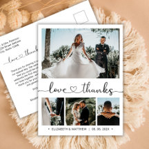 Boda de presupuesto Gracias 4 Postal de Collage de