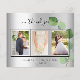 Boda de presupuesto guión de foto de plata tarjeta