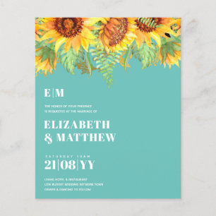 Boda de presupuesto más bajo, FLYERS Sunflower