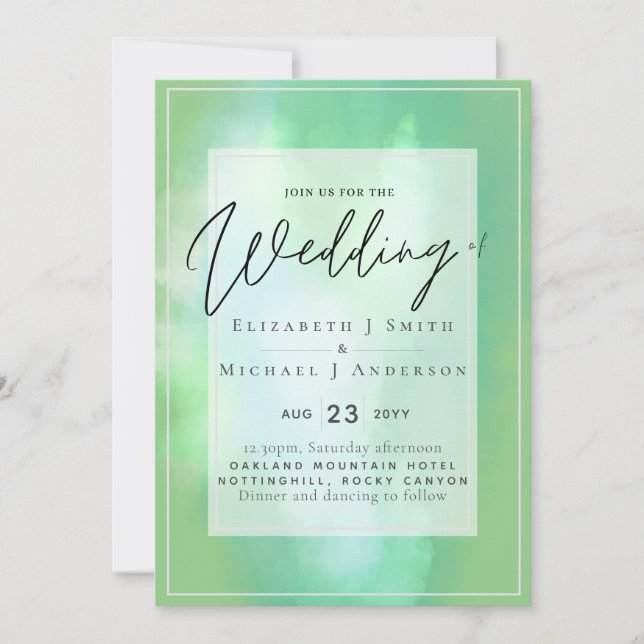 Boda de Presupuesto Moderno Mint Green (Anverso)
