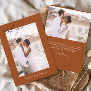 Boda de presupuesto Naranja quemado Foto Tarjetas