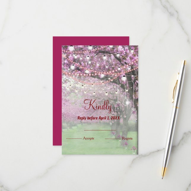 Boda de primavera con flores de cerezo RSVP (Anverso/Reverso In Situ)