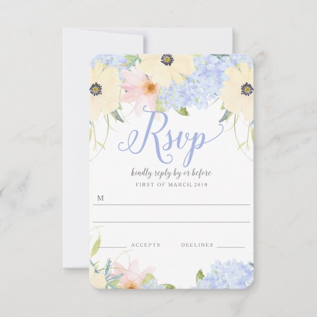 Boda de Primavera Vintage Floral RSVP (Anverso)