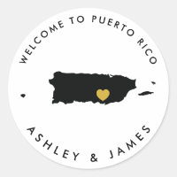 Boda de Puerto Rico Pegatina de bienvenida para ca