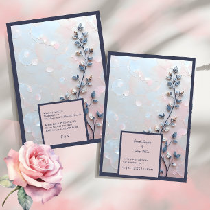 boda de rama botánica de color rosa y perla