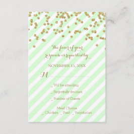 Boda de rayas de menta de algodón de oro RSVP