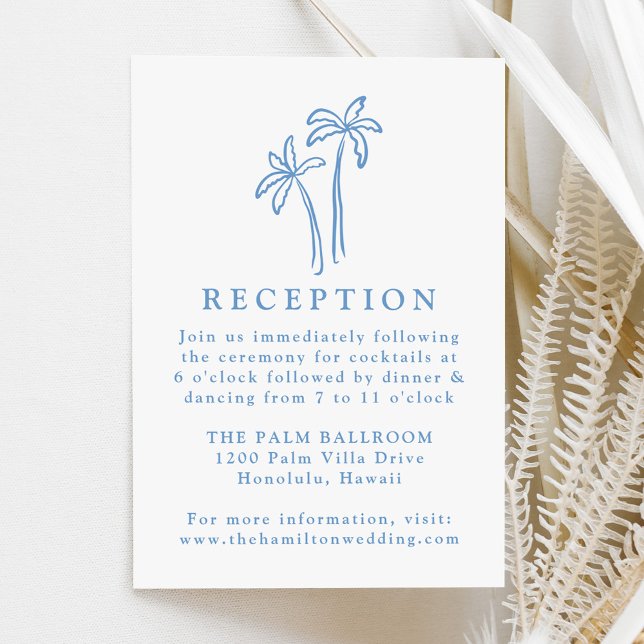 Boda de recepción con palmeras azules dibujadas a  (Subido por el creador)