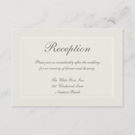 Boda de recepción formal tradicional Ecru Dreams