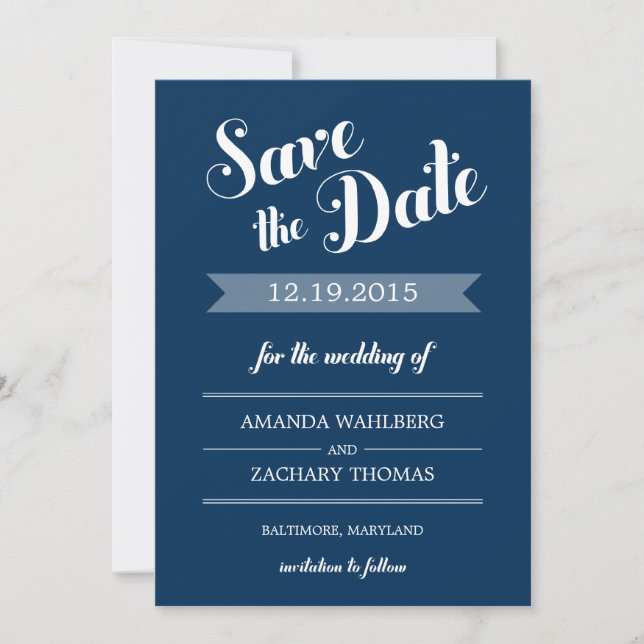 Boda De Recordatorio Elegante Guardar La Tarjeta D (Anverso)