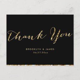 Boda de Relieve metalizado dorado Gracias Postales