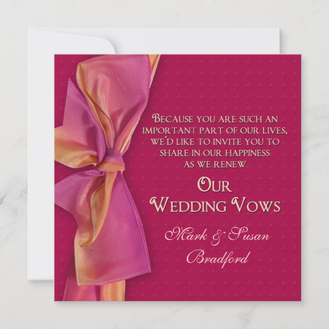 Boda de renovación romántica promete invitación (Anverso)
