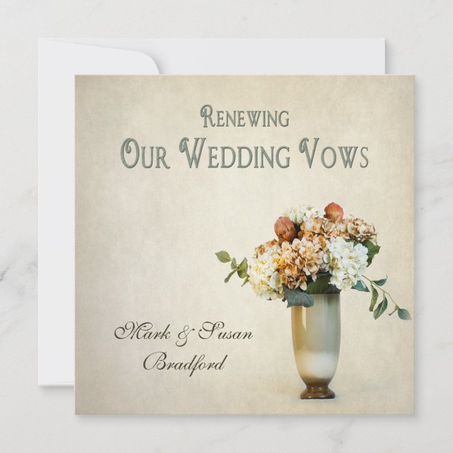 Boda de renovación vota invitación - Floral-cosech (Anverso)