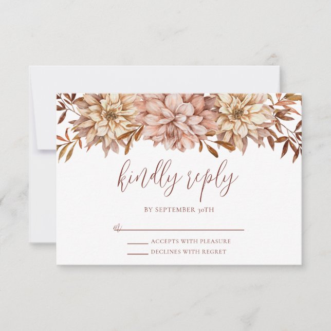 Boda de Respuesta Amable Botánico Otoño Vintage (Anverso)