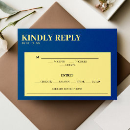 Boda de respuesta azul y amarilla RSVP