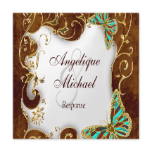 Boda de respuesta país dorado aqua marrón