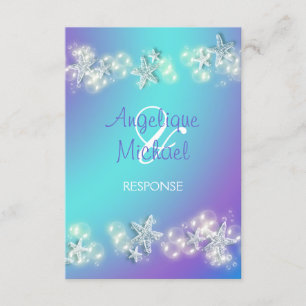 Boda de respuesta rsvp de estrella de playa