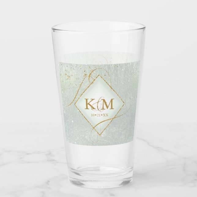 Boda de resumen de oro de líneas finas Sage Green  (Anverso)