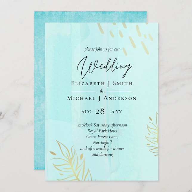 Boda de resumen moderno japonés escandinavo (Anverso / Reverso)