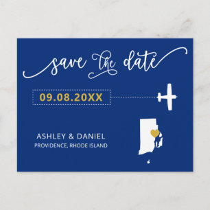 Boda de Rhode Island Ahorra la tarjeta postal del 