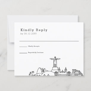 Boda de Río de Janeiro   RSVP estilizada de líneas