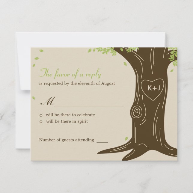 Boda de roble RSVP / Tarjeta de respuesta (Anverso)