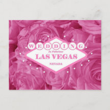 Boda de rosas rosadas en la postal de Las Vegas