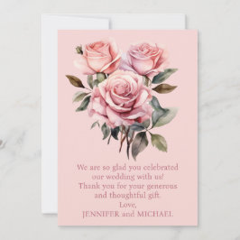 Boda de rosas rosadas Gracias Nota