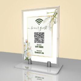 Boda de Rótulo de contraseña Wi-Fi | Tarjeta de me