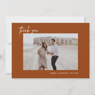 Boda de Rust Terracotta Foto Tarjetas de agradecim