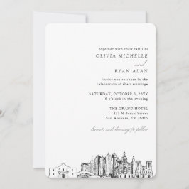 Boda de San Antonio Elegante Invitación en Skyline