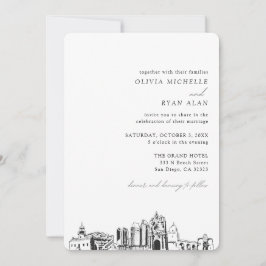 Boda de San Diego Elegante Invitación al Skyline