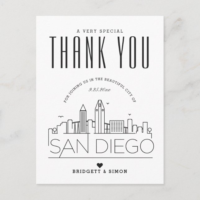 Boda de San Diego | ¡Gracias por venir! Postal (Anverso)