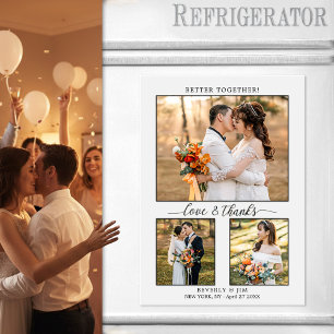 Boda de script de collage de fotos Gracias Magnet