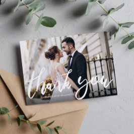 Boda de script divertido tarjeta de agradecimiento